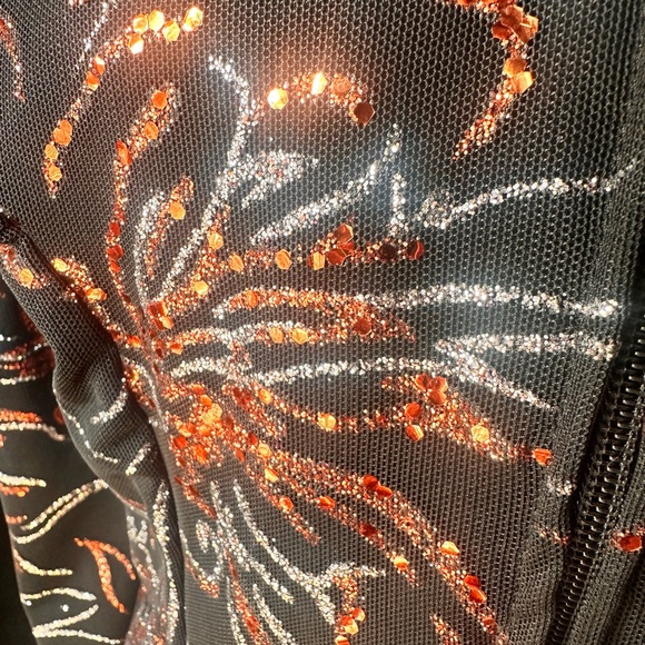 Black Orange and Silver Equestrian Show Jacket for Women in S/M - Picture 5 of 6